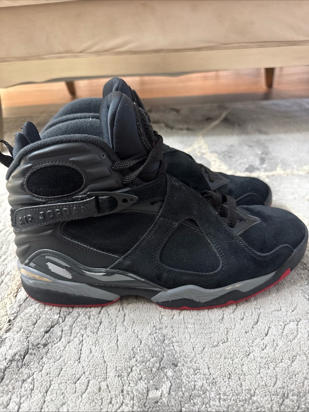 Nike Air Jordan 8 Retro Black Cement Bred 2017 Mens Size 10.5